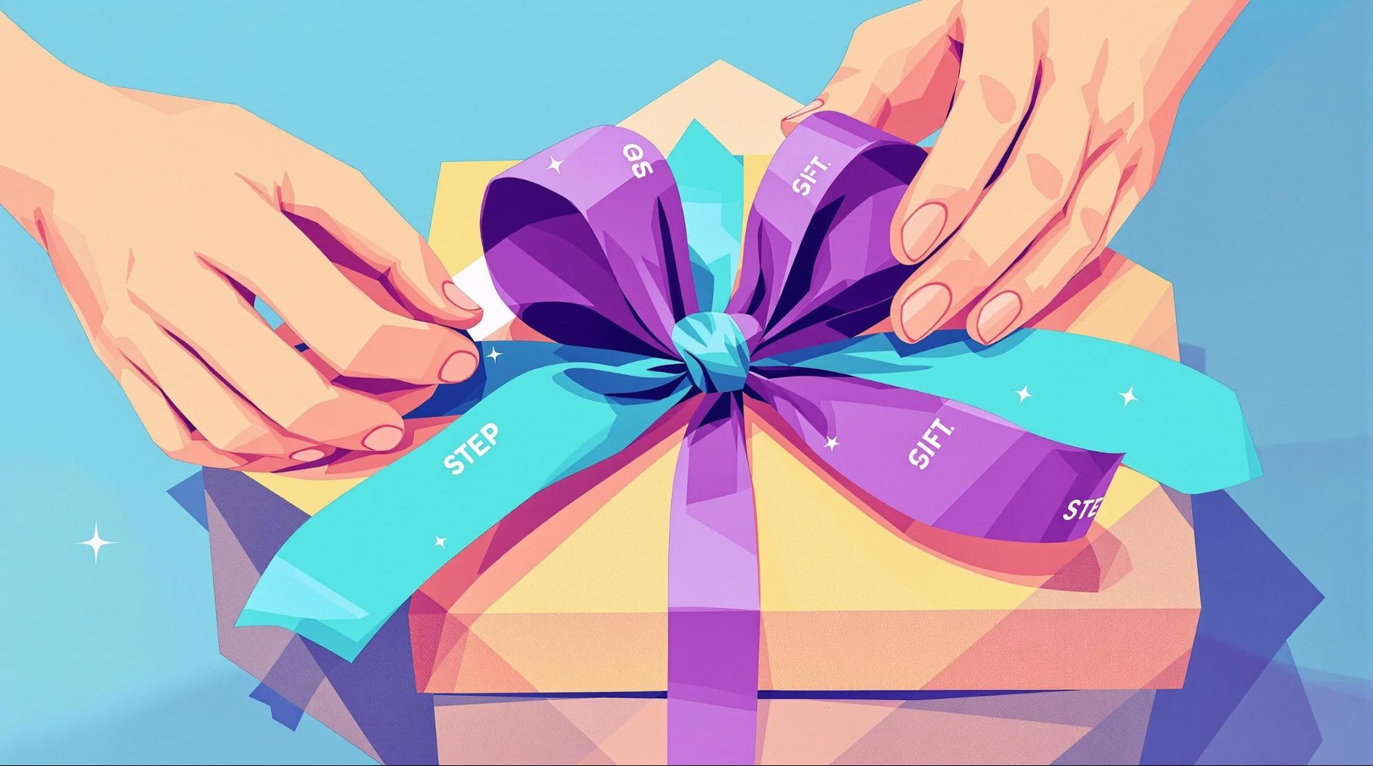 太いリボンをしっかり固定する方法