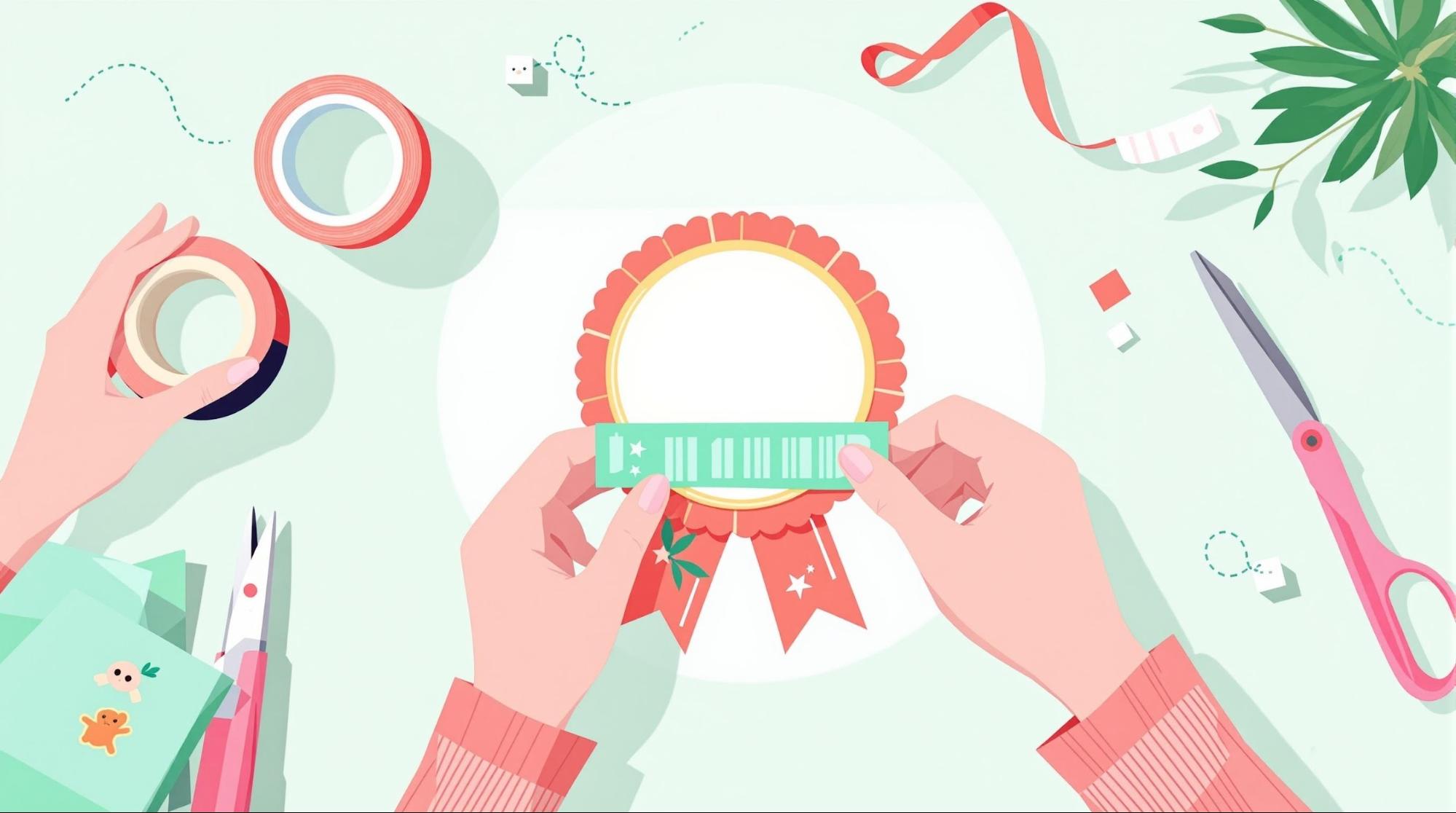 両面テープで簡単に付ける方法