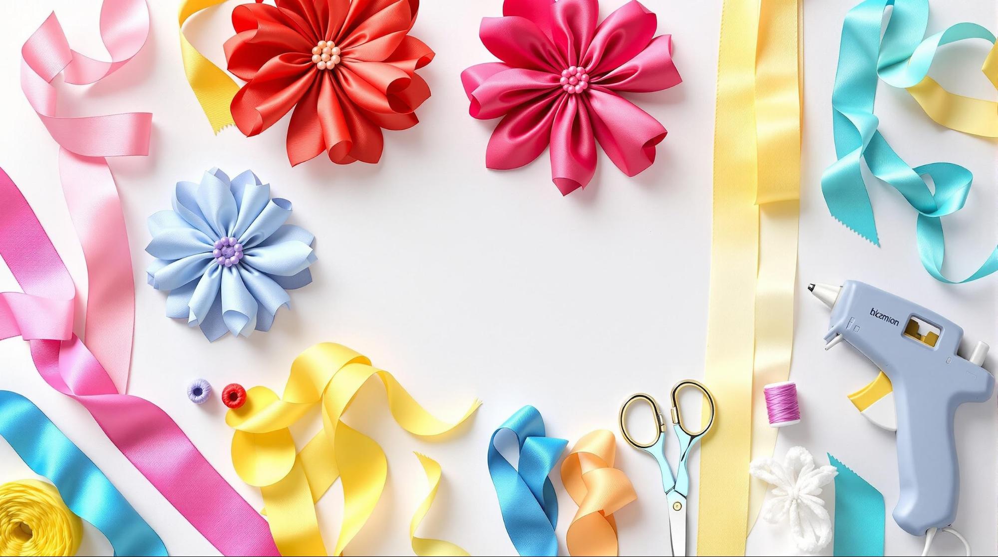 リボンで花を作るために準備するもの