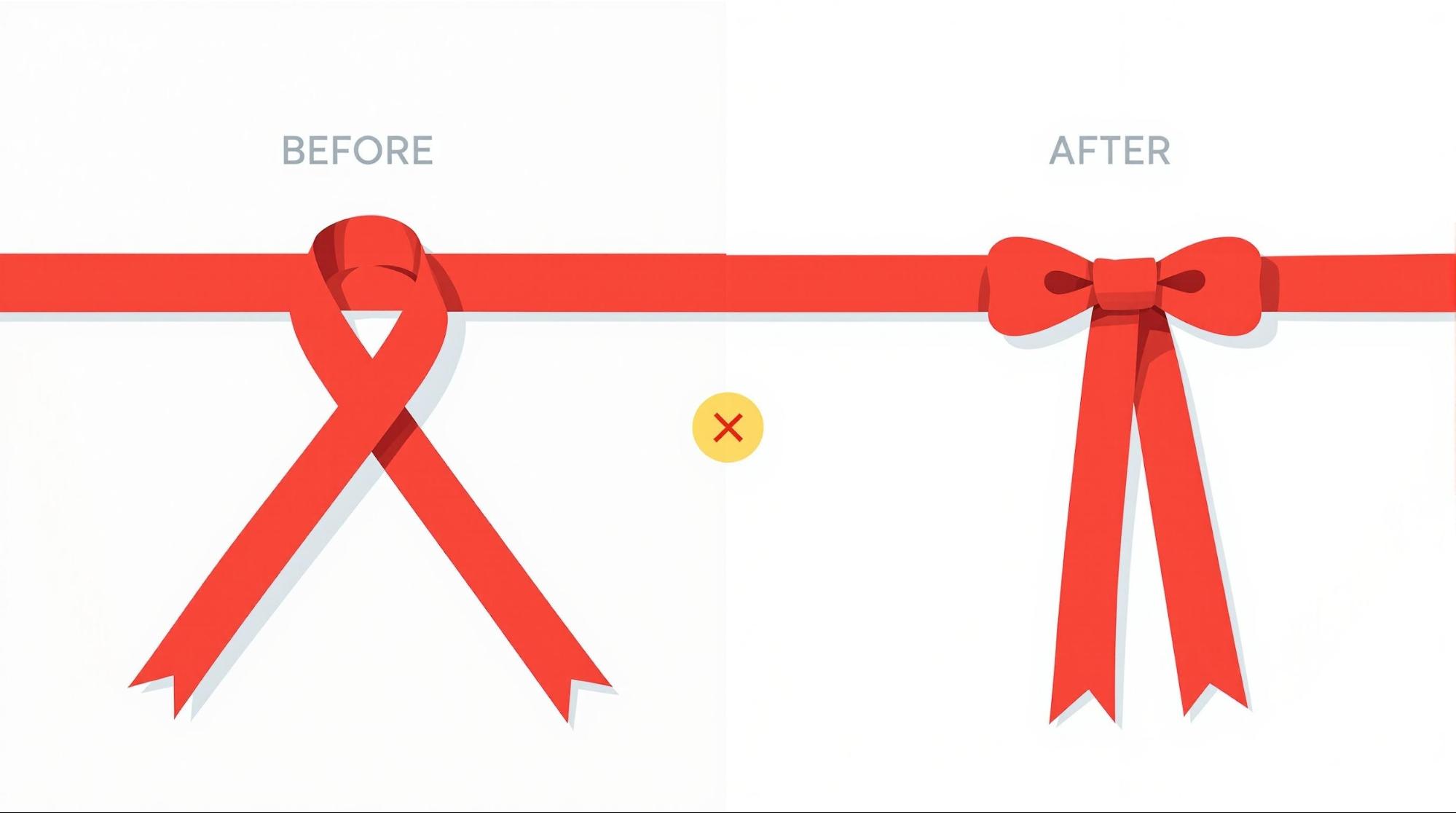 リボン結びでよくある失敗と対処法