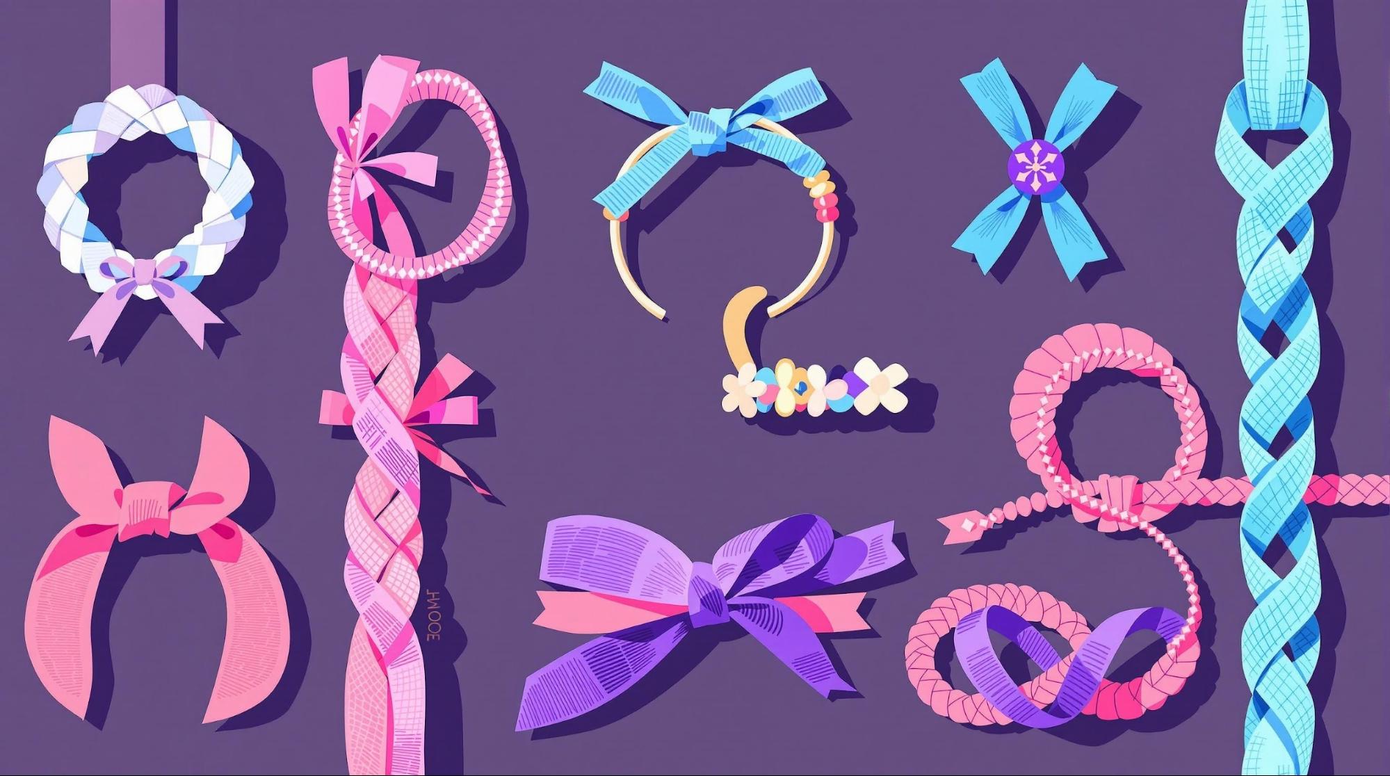 リボン編み込みでアクセサリーを作る方法