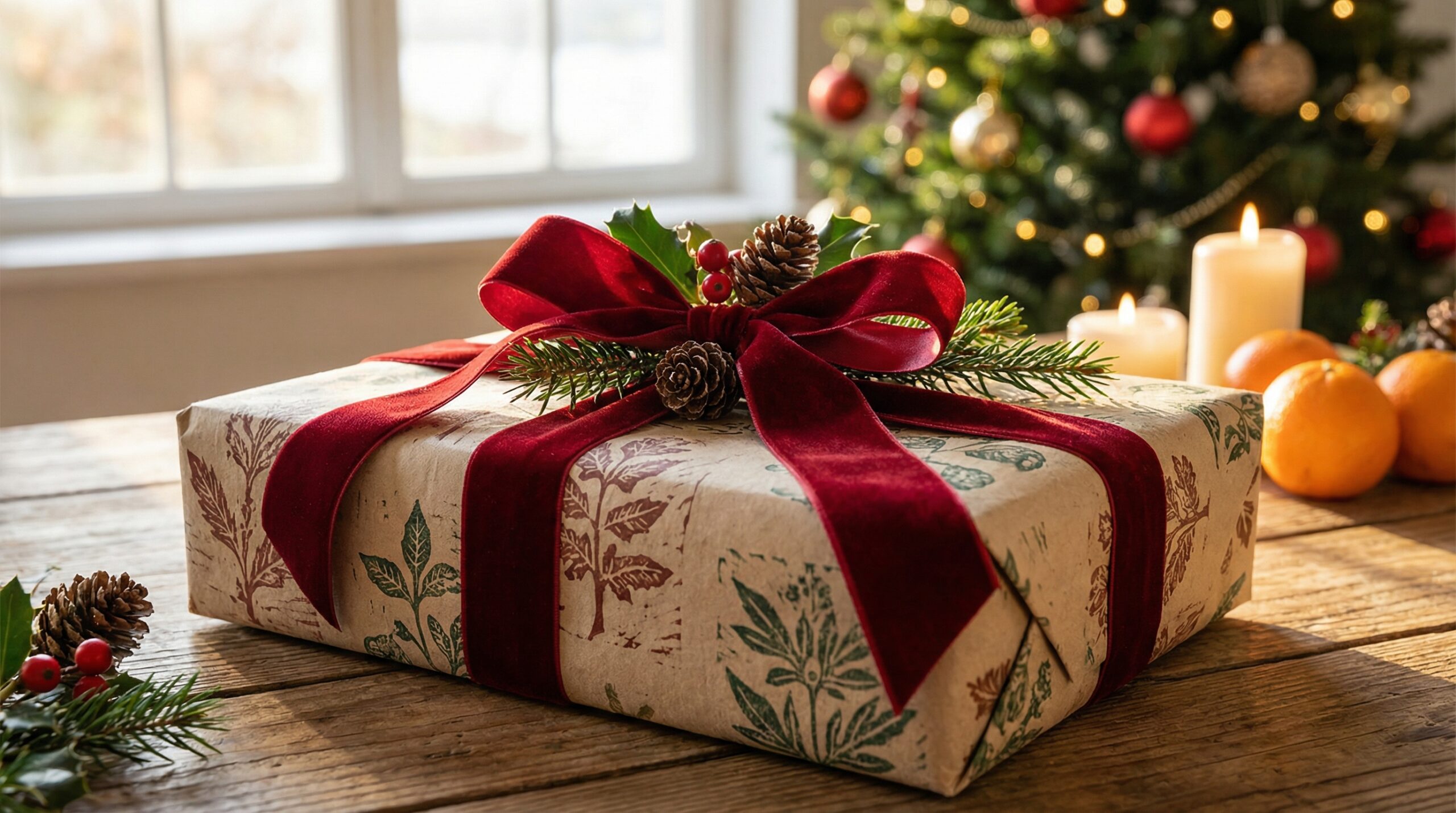 クリスマスらしい装飾リボンの使い方