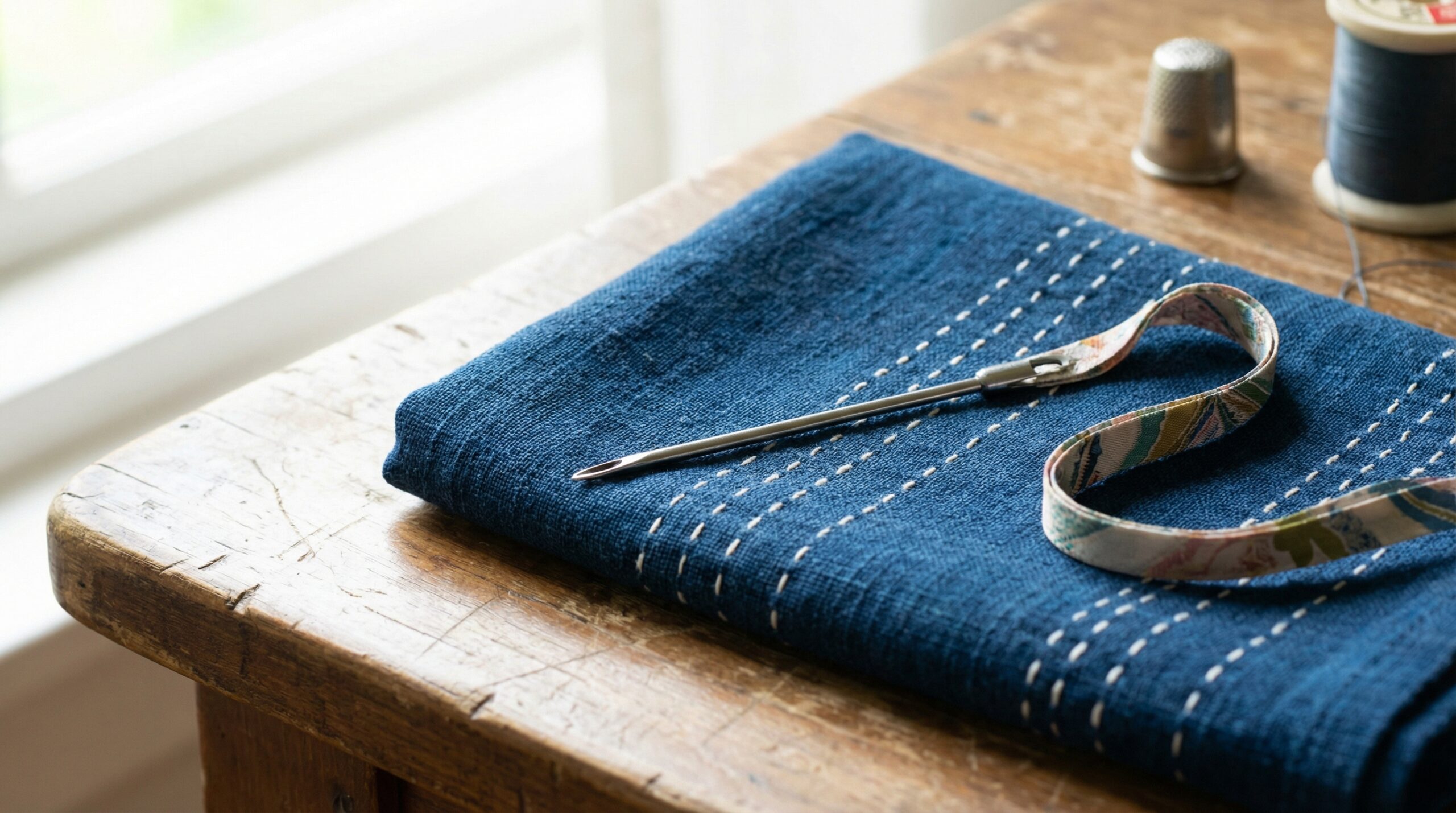 巾着へのリボンの通し方と結び方