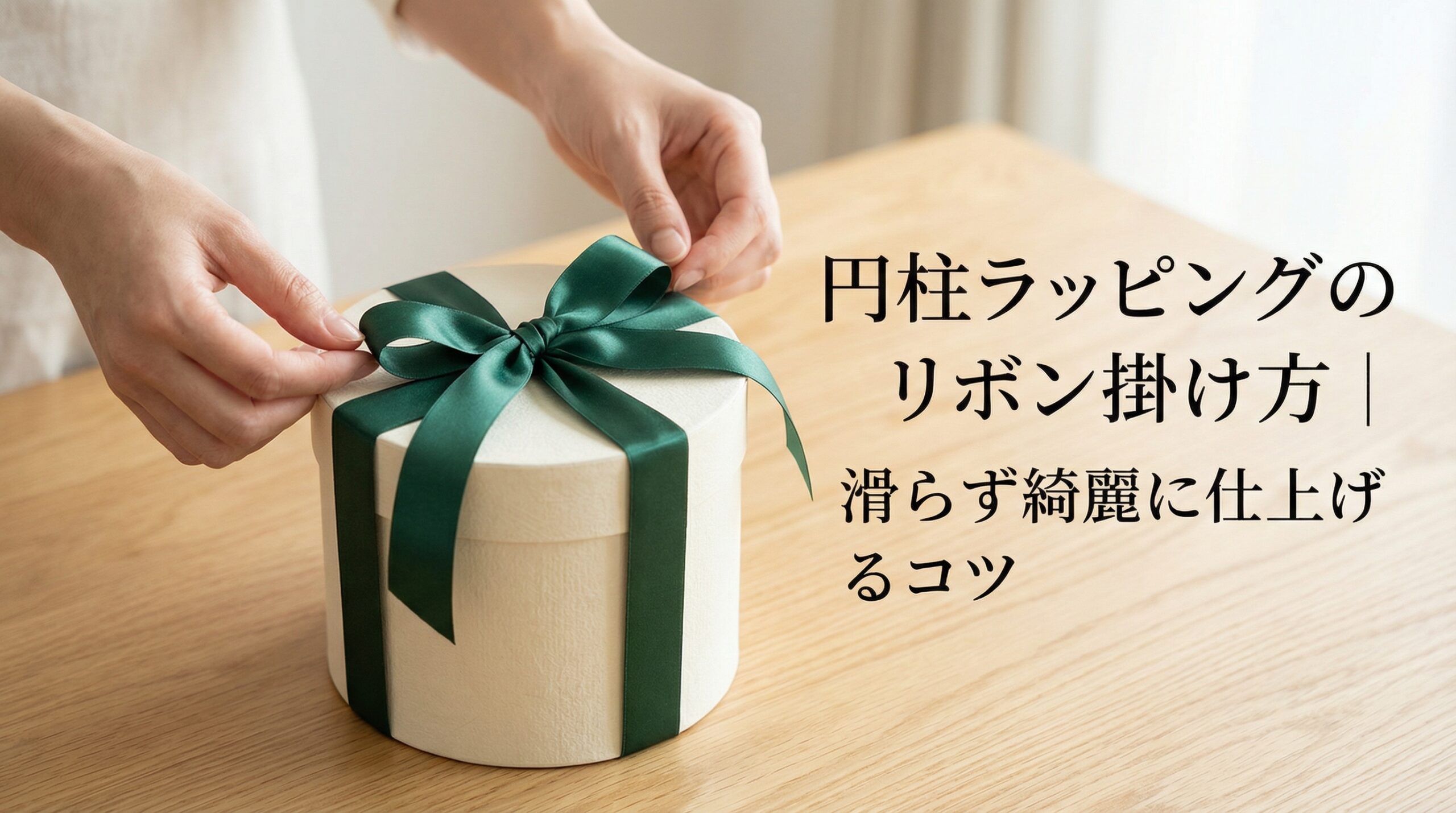 円柱ラッピングのリボン掛け方｜滑らず綺麗に仕上げるコツ
