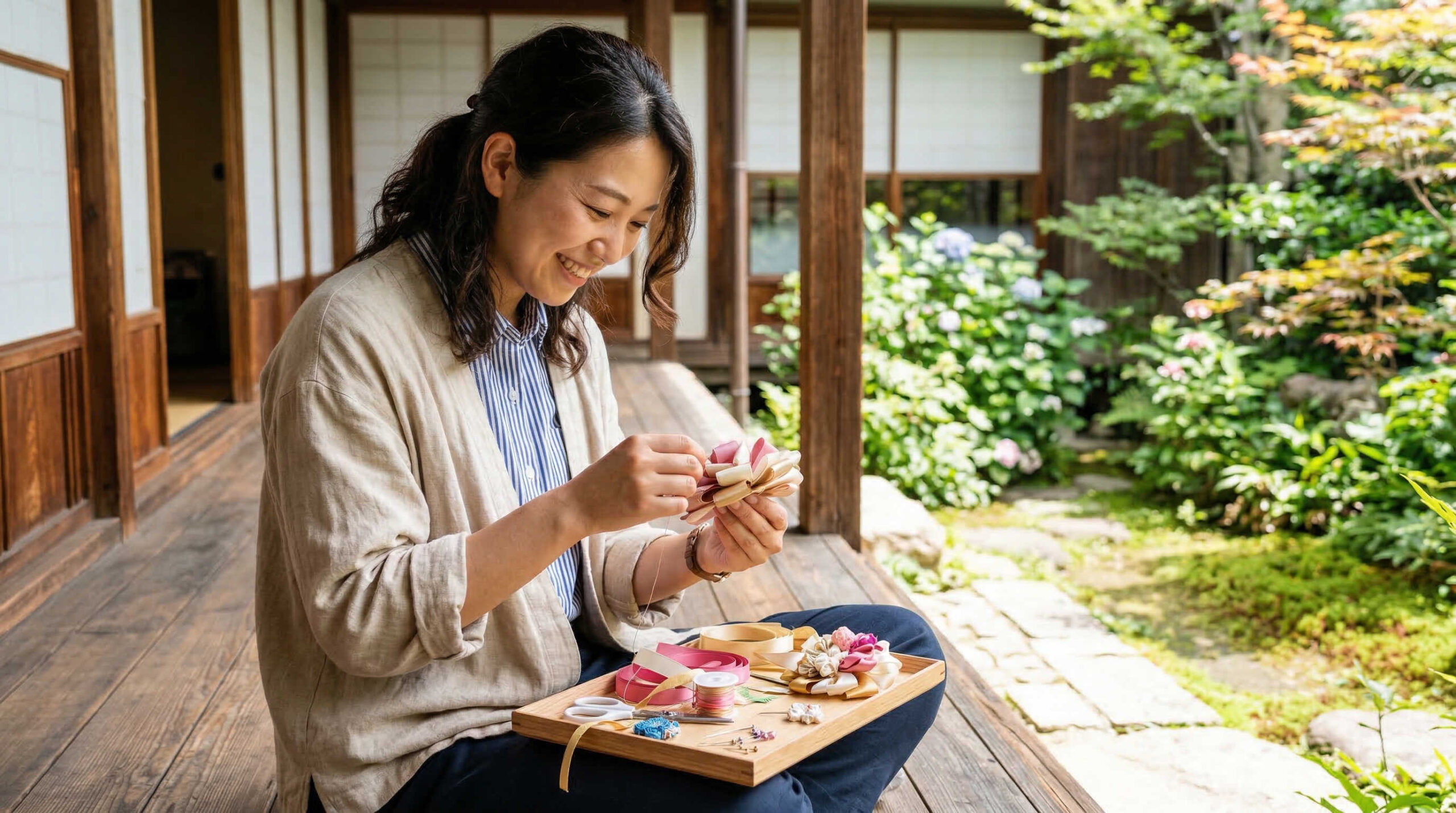 【手順解説】初心者向けリボンコサージュの簡単な作り方