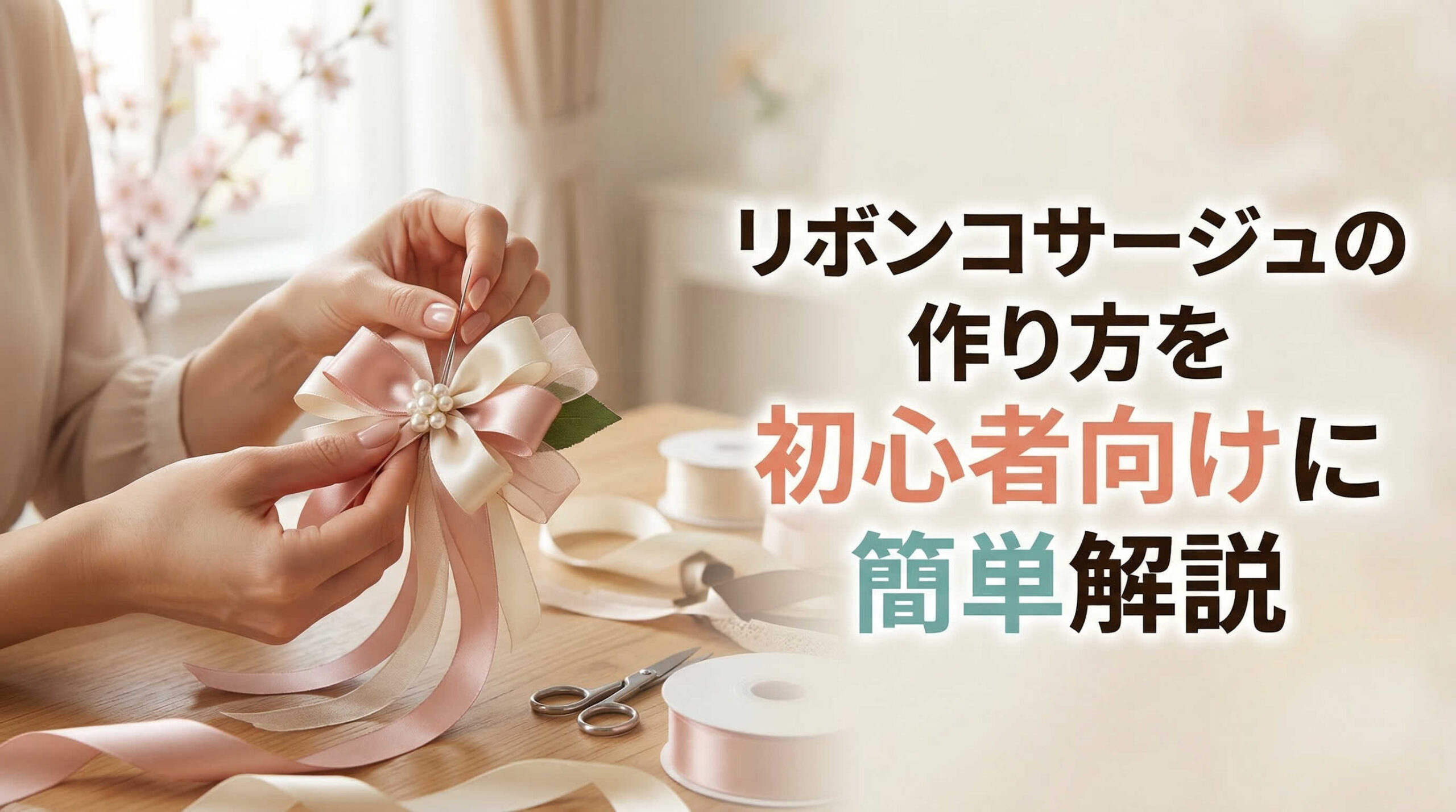 リボンコサージュの作り方を初心者向けに簡単解説
