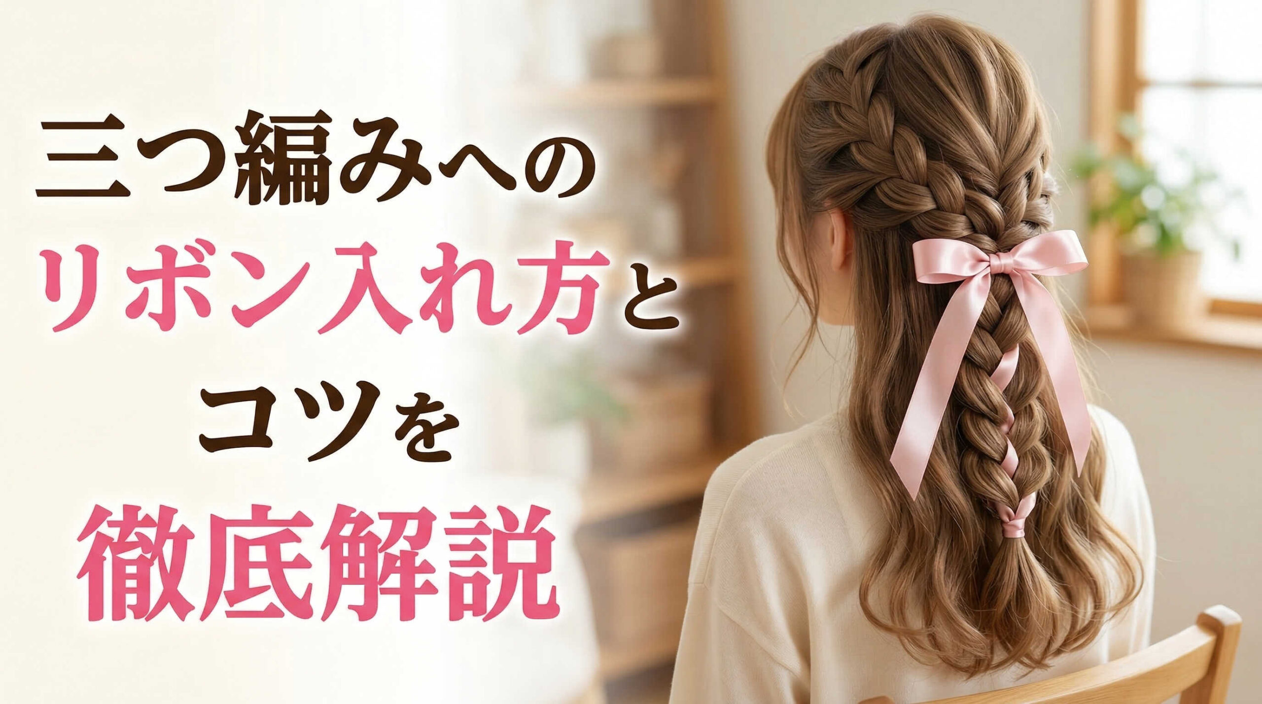 三つ編みへのリボン入れ方とコツを徹底解説