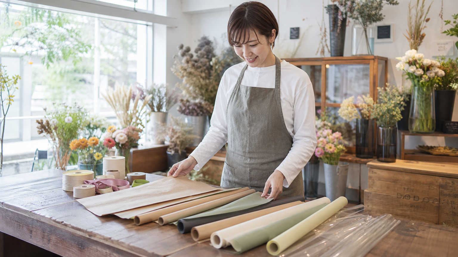 フローリストに必要な包装資材は6種類|花屋開業前に揃えておきたい基本セット