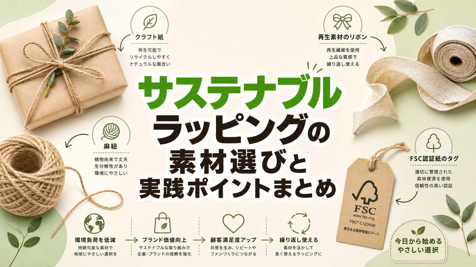 サステナブルラッピングの素材選びと実践ポイントまとめ