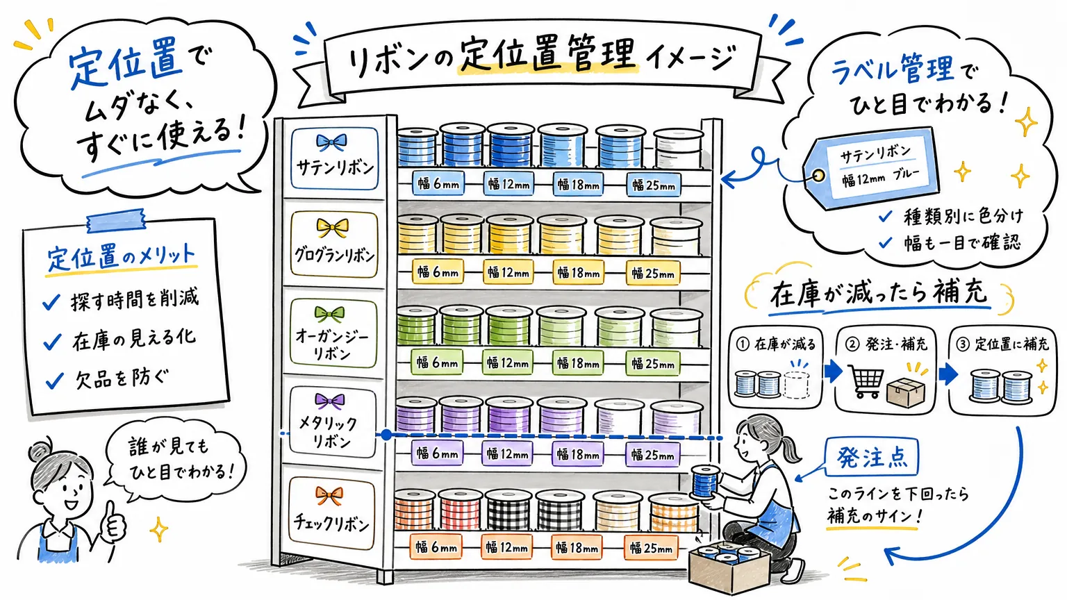 工夫②　資材の置き場所をルール化する