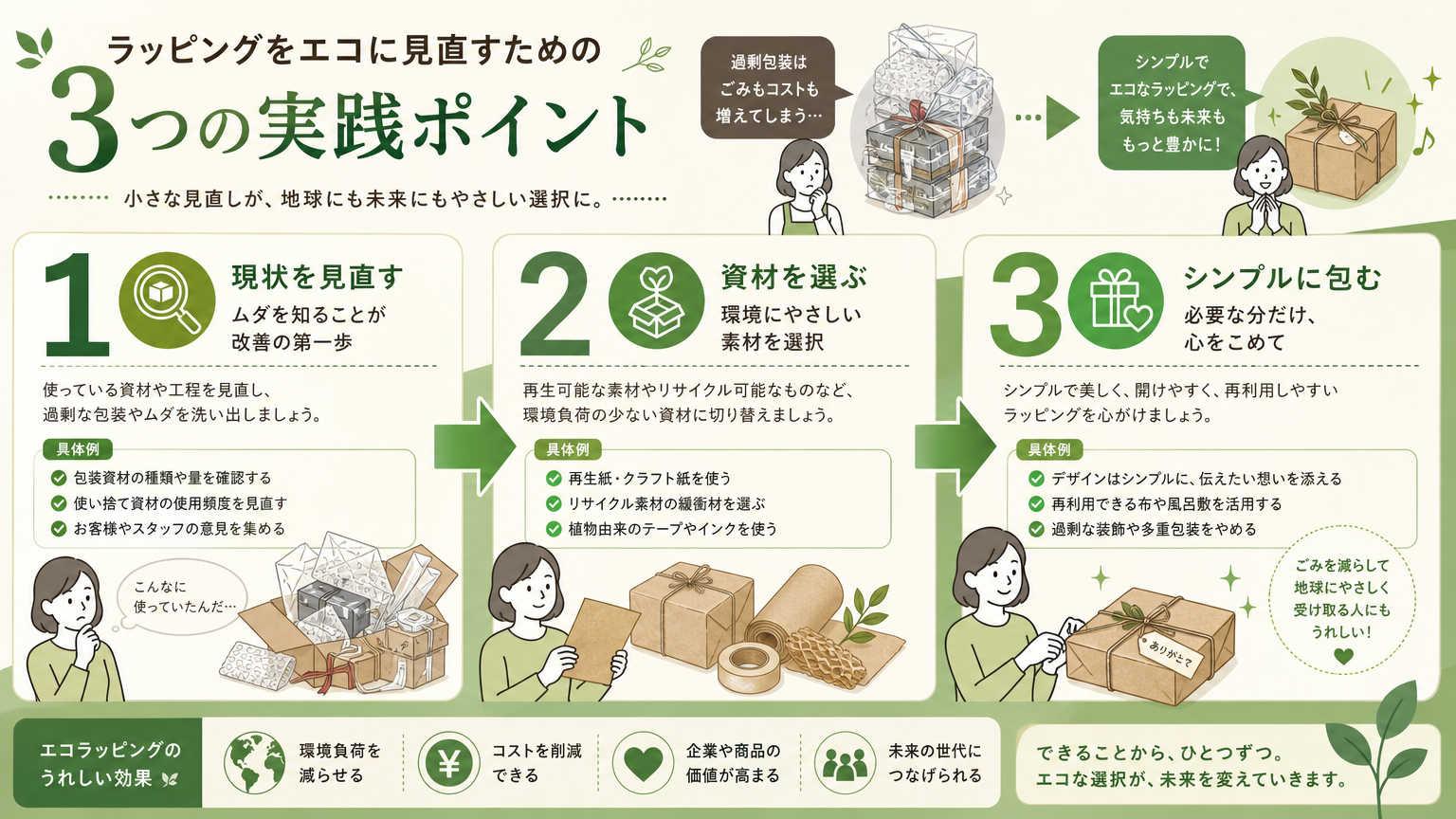 自社のラッピングをエコに見直す3つの実践ポイント